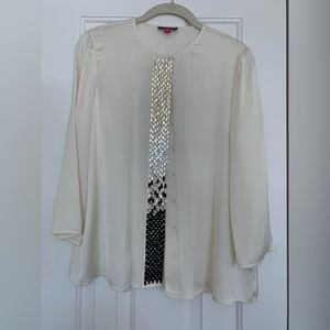 Vince Camuto Women’s Off White Satin Blouse Size 6